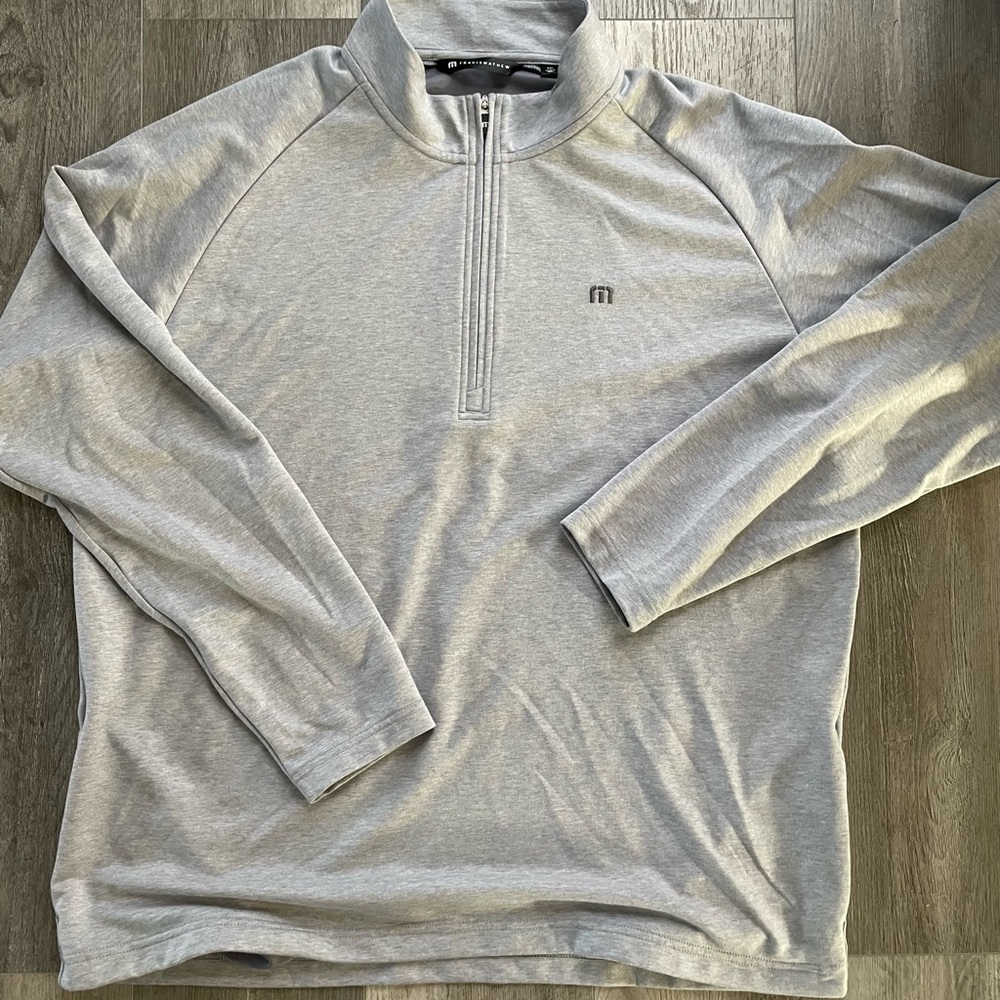 Travis Mathew Light Gray Men's Quarter-Zip Pullover